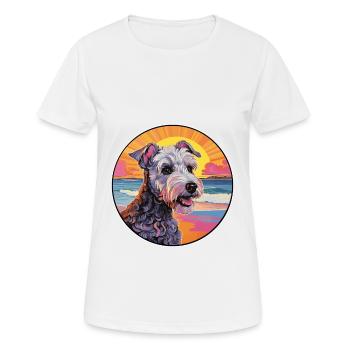 Pumi Hunderasse Buntes Karikatur-Aquarell - Frauen T-Shirt atmungsaktiv - Weiß - Vorne - AI Model Female 172 dark (172cm)