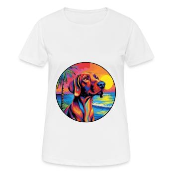 Redbone Coonhound Race De Chien Coloré Cartoon Eau - T-shirt respirant Femme - blanc - Devant - AI Model Female 172 dark (172cm)