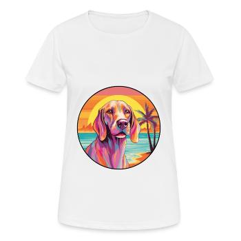 Chien Russe Chien Race Coloré Dessin Animé Watercolo - T-shirt respirant Femme - blanc - Devant - AI Model Female 172 dark (172cm)