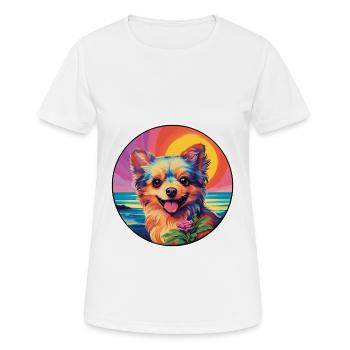 Russe Jouet Chien Race Coloré Dessin Animé Aquarelle - T-shirt respirant Femme - blanc - Devant - AI Model Female 172 dark (172cm)
