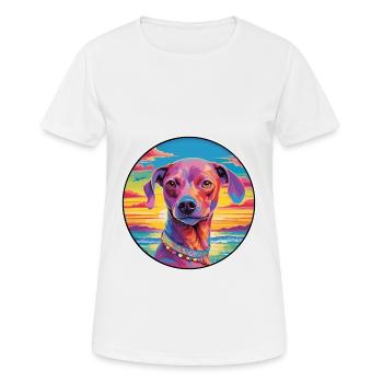 Ratonero Valenciano Race De Chien Coloré Cartoon Wat - T-shirt respirant Femme - blanc - Devant - AI Model Female 172 dark (172cm)