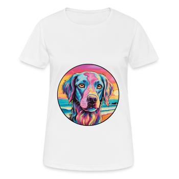 Sapsali Dog Breed Colorful Cartoon Watercolor - Women's Breathable T-Shirt - white - Front - AI Model Female 172 dark (172cm)