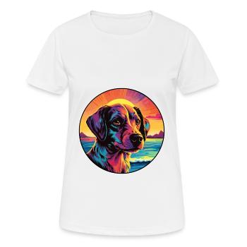Scandinavian Dog Breed Colorful Cartoon Watercolor - Women's Breathable T-Shirt - white - Front - AI Model Female 172 dark (172cm)