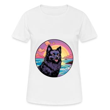 Schipperke chien race coloré dessin animé aquarelle - T-shirt respirant Femme - blanc - Devant - AI Model Female 172 dark (172cm)