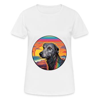 Scottish Deerhound Dog Breed Colorful Cartoon Wate - Women's Breathable T-Shirt - white - Front - AI Model Female 172 dark (172cm)