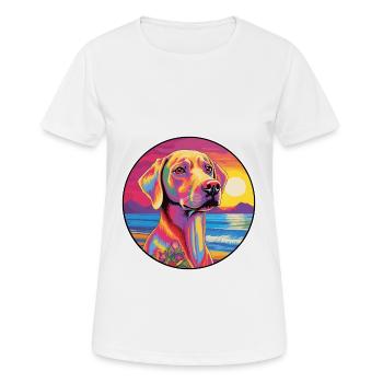 Sloughi Dog Breed Colorful Cartoon Watercolor - Women's Breathable T-Shirt - white - Front - AI Model Female 172 dark (172cm)