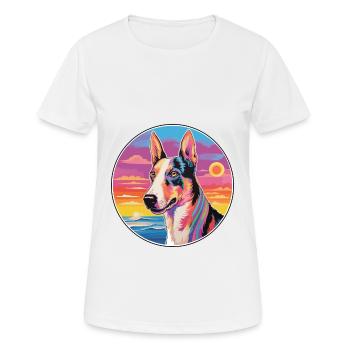 Lisse Collie Chien Race Coloré Dessin Animé Watercolo - T-shirt respirant Femme - blanc - Devant - AI Model Female 172 dark (172cm)