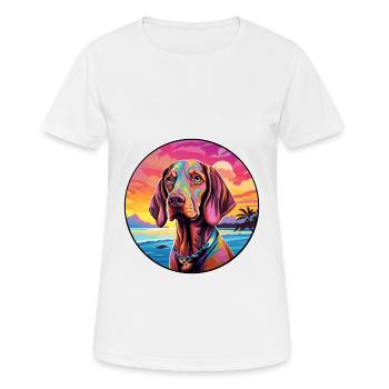 Southern Hound Dog Breed Colorful Cartoon Watercol - Women's Breathable T-Shirt - white - Front - AI Model Female 172 dark (172cm)