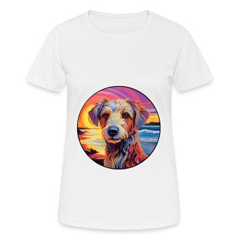 Taigan Kyrgyz Taighany Dog Breed Colorful Cartoon - Women's Breathable T-Shirt - white - Front - AI Model Female 172 dark (172cm)