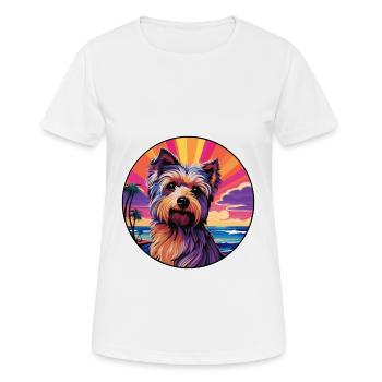Silky Terrier Race De Chien Coloré Cartoon Watercolo - T-shirt respirant Femme - blanc - Devant - AI Model Female 172 dark (172cm)