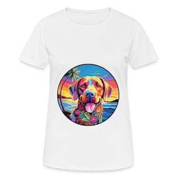 Slovensky Cuvac Race De Chien Coloré Dessin Animé Waterco - T-shirt respirant Femme - blanc - Devant - AI Model Female 172 dark (172cm)