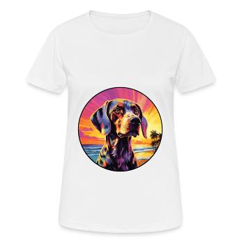 Smand Hund Rasse Bunte Karikatur Watercolo - Frauen T-Shirt atmungsaktiv - Weiß - Vorne - AI Model Female 172 dark (172cm)
