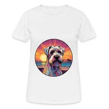 Soft Coated Wheaten Terrier Dog Breed Colorful Car - Women's Breathable T-Shirt - white - Front - AI Model Female 172 dark (172cm)