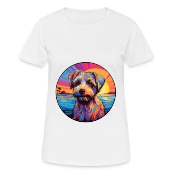 Sporting Lucas Terrier Race De Chien Coloré Dessin Animé - T-shirt respirant Femme - blanc - Devant - AI Model Female 172 dark (172cm)