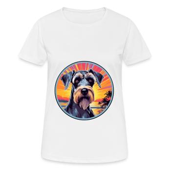 Standard Schnauzer Dog Breed Colorful Cartoon Wate - Women's Breathable T-Shirt - white - Front - AI Model Female 172 dark (172cm)