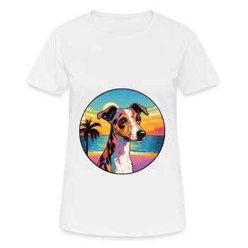 Glatter Foxterrier Hunderasse Bunte Karikatur Wate - Frauen T-Shirt atmungsaktiv - Weiß - Vorne - AI Model Female 172 dark (172cm)