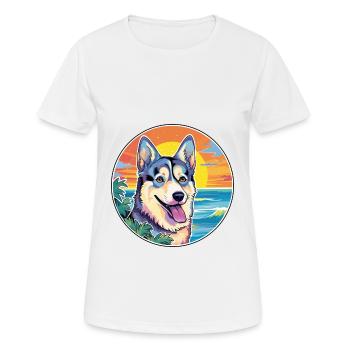 Suédois Vallhund Chien Race Coloré Cartoon Waterc - T-shirt respirant Femme - blanc - Devant - AI Model Female 172 dark (172cm)