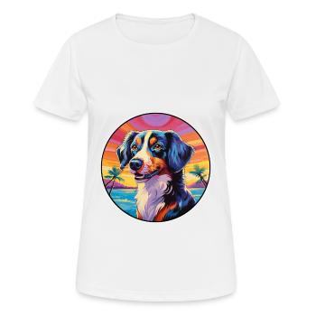 Taigan Dog Breed Colorful Cartoon Watercolor - Women's Breathable T-Shirt - white - Front - AI Model Female 172 dark (172cm)