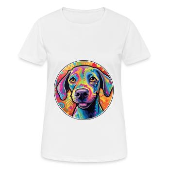 Tyroler Bracke Dog Breed Colorful Cartoon Watercol - Women's Breathable T-Shirt - white - Front - AI Model Female 172 dark (172cm)