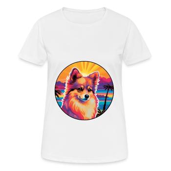 Spielzeug Deutscher Spitz Hund Rasse Bunte Karikatur Wasserc - Frauen T-Shirt atmungsaktiv - Weiß - Vorne - AI Model Female 172 dark (172cm)