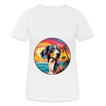 Treeing Walker Coonhound Dog Breed Colorful Cartoo - Women's Breathable T-Shirt - white - Front - AI Model Female 172 dark (172cm)