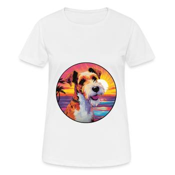 Fil Fox Terrier Chien Race Coloré Cartoon Waterc - T-shirt respirant Femme - blanc - Devant - AI Model Female 172 dark (172cm)