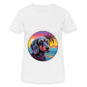 Wirehaired Dachshund Dog Breed Colorful Cartoon Wa - Women's Breathable T-Shirt - white - Front - AI Model Female 172 dark (172cm)