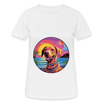 Tosa Hunderasse buntes Cartoon-Aquarell - Frauen T-Shirt atmungsaktiv - Weiß - Vorne - AI Model Female 172 dark (172cm)