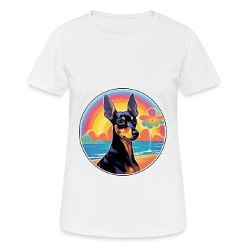 Jouet Manchester Terrier Race De Chien Coloré Dessin Animé - T-shirt respirant Femme - blanc - Devant - AI Model Female 172 dark (172cm)