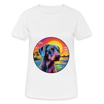Transylvanian Hound Dog Breed Colorful Cartoon Wat - Women's Breathable T-Shirt - white - Front - AI Model Female 172 dark (172cm)
