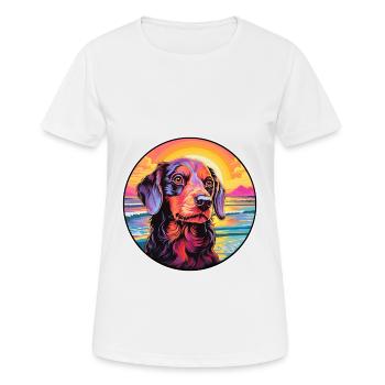 Uruguayan Cimarron Dog Breed Colorful Cartoon Wate - Women's Breathable T-Shirt - white - Front - AI Model Female 172 dark (172cm)