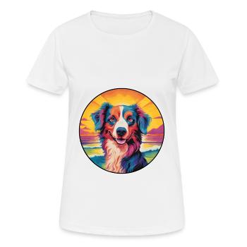 Volpino Italiano Hunderasse Bunte Karikatur Wasserc - Frauen T-Shirt atmungsaktiv - Weiß - Vorne - AI Model Female 172 dark (172cm)