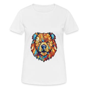 Chow Chow Hunderasse Aquarellglas Illustration - Frauen T-Shirt atmungsaktiv - Weiß - Vorne - AI Model Female 172 dark (172cm)