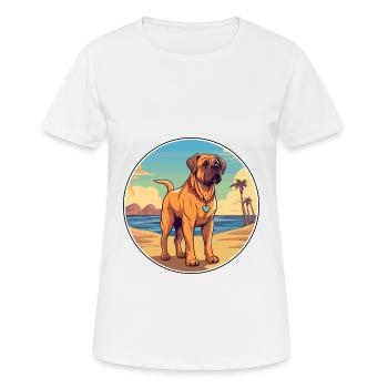 Alpine Mastiff Dog Breed Cartoon Kawaii Clipart - Women's Breathable T-Shirt - white - Front - AI Model Female 172 dark (172cm)