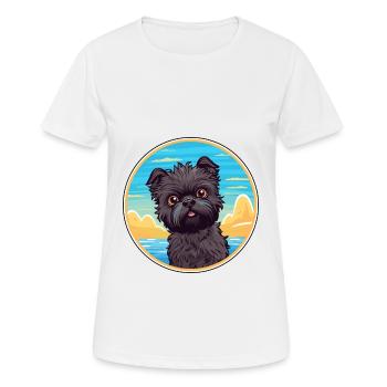 Affenpinscher Dog Breed Cartoon Kawaii Clipart Dog - Women's Breathable T-Shirt - white - Front - AI Model Female 172 dark (172cm)