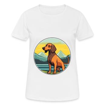 Alpine Dachsbracke Dog Breed Cartoon Kawaii Dog - Women's Breathable T-Shirt - white - Front - AI Model Female 172 dark (172cm)