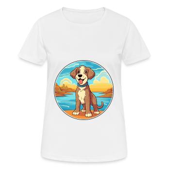 Argentino Hund Rasse Cartoon Kawaii Clipart Hund Haustier - Frauen T-Shirt atmungsaktiv - Weiß - Vorne - AI Model Female 172 dark (172cm)