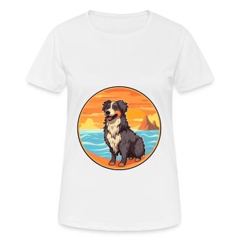 Afghan Shepherd Dog Breed Cartoon Kawaii Clipart - Women's Breathable T-Shirt - white - Front - AI Model Female 172 dark (172cm)