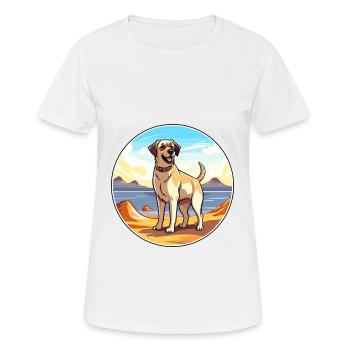 Chien de berger d’Anatolie race Cartoon Kawaii chien - T-shirt respirant Femme - blanc - Devant - AI Model Female 172 dark (172cm)