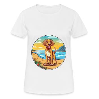 Ariegeois chien race dessin animé kawaii clipart chien animal de compagnie - T-shirt respirant Femme - blanc - Devant - AI Model Female 172 dark (172cm)