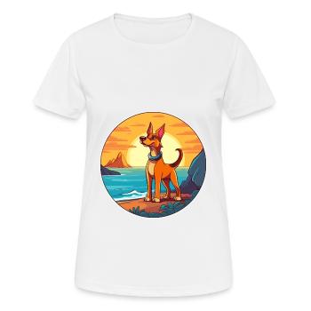 Alopekis Dog Breed Cartoon Kawaii Clipart Dog Pet - Women's Breathable T-Shirt - white - Front - AI Model Female 172 dark (172cm)