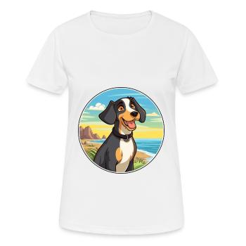 Appenzeller Sennenhund Race de chien Cartoon Kawaii - T-shirt respirant Femme - blanc - Devant - AI Model Female 172 dark (172cm)