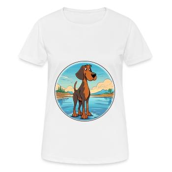 Amerikanischer Wasserhund Hunderasse Cartoon Kawaii Hund - Frauen T-Shirt atmungsaktiv - Weiß - Vorne - AI Model Female 172 dark (172cm)