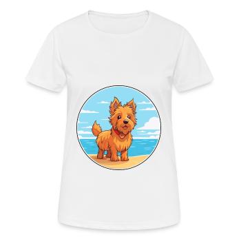 Chien Terrier Australien Race Cartoon Kawaii Chien - T-shirt respirant Femme - blanc - Devant - AI Model Female 172 dark (172cm)