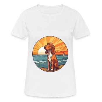 Basset Fauve De Bretagne Dog Breed Cartoon Kawaii - Women's Breathable T-Shirt - white - Front - AI Model Female 172 dark (172cm)
