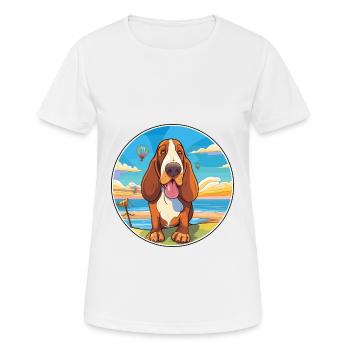 Basset Artesien Normand Dog Breed Cartoon Kawaii - Women's Breathable T-Shirt - white - Front - AI Model Female 172 dark (172cm)