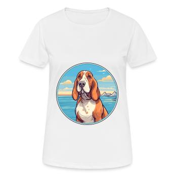 Basset Bleu De Gascogne Race De Chien Cartoon Kawaii - T-shirt respirant Femme - blanc - Devant - AI Model Female 172 dark (172cm)