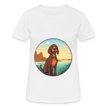 Bavarian Mountain Hound Dog Breed Cartoon Kawaii - Women's Breathable T-Shirt - white - Front - AI Model Female 172 dark (172cm)