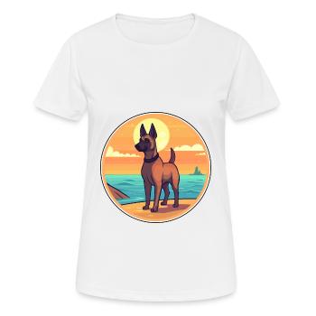 Belgischer Malinois Hund Rasse Cartoon Kawaii Clipart - Frauen T-Shirt atmungsaktiv - Weiß - Vorne - AI Model Female 172 dark (172cm)