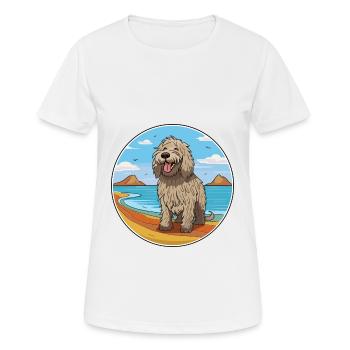 Bergamasco Schäferhund Hund Rasse Cartoon Kawaii Hund - Frauen T-Shirt atmungsaktiv - Weiß - Vorne - AI Model Female 172 dark (172cm)